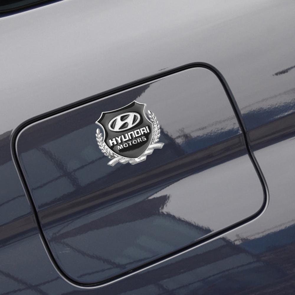 1/2PCS 3D Metal Decal Auto Body Trunk Stickers For Hyundai I10 I20 I30 IX20 IX35 Kona Tucson Solaris Auto Decoration Accessories R6