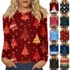 Long Sleeve Shirts For Women Cute Christmas Day Print Graphic Tees Blouses Casual Plus Size Basic Tops Pullover