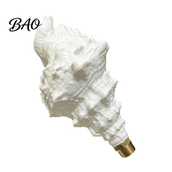 Nature Inspired Faucet Coastal Seashell Wall-Mount Faucet, Conch Shape Bathroom Sink Ocean Organic Modern Fixtures Theme Decorative Water Tap
