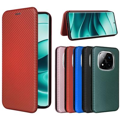 Для Mi Poco X7 5G Flip Card Slot Carbon Fibre Магнитный кожаный чехол для Poco X7 5G Противоударный чехол для телефона