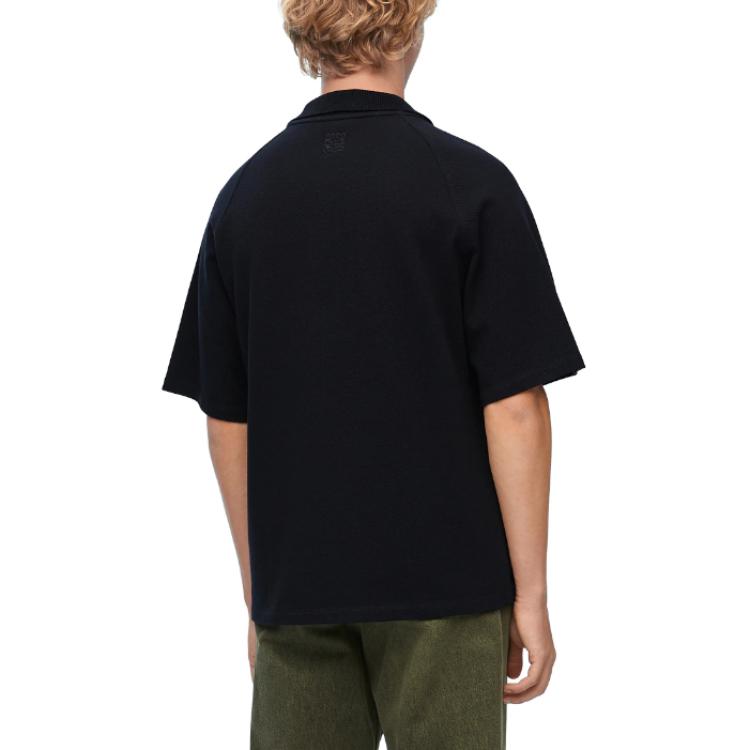 LOEWE Polo Shirts Men's Black Polo Collar Moderate Straight Fit H526Y23X43-1100