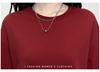 Loose cotton comfortable round neck long-sleeved T-shirt for spring and autumn basic style solid color versatile casual top