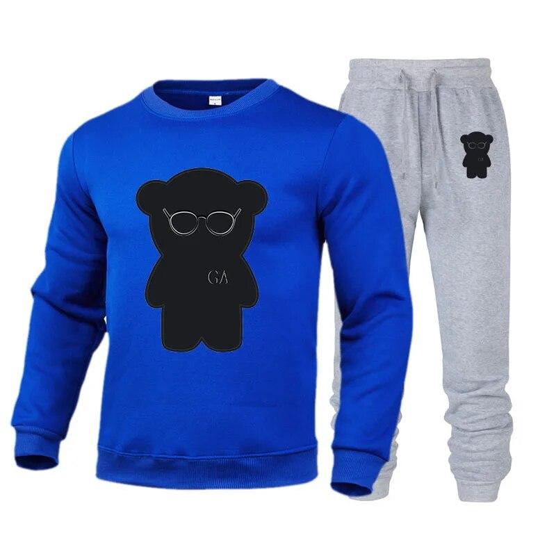 2023 Теплый спортивный костюм, мужская толстовка, спортивные штаны, комплект из 2 предметов, мужская одежда, весенне-осенние спортивные костюмы, повседневная уличная одежда, комплект для бега