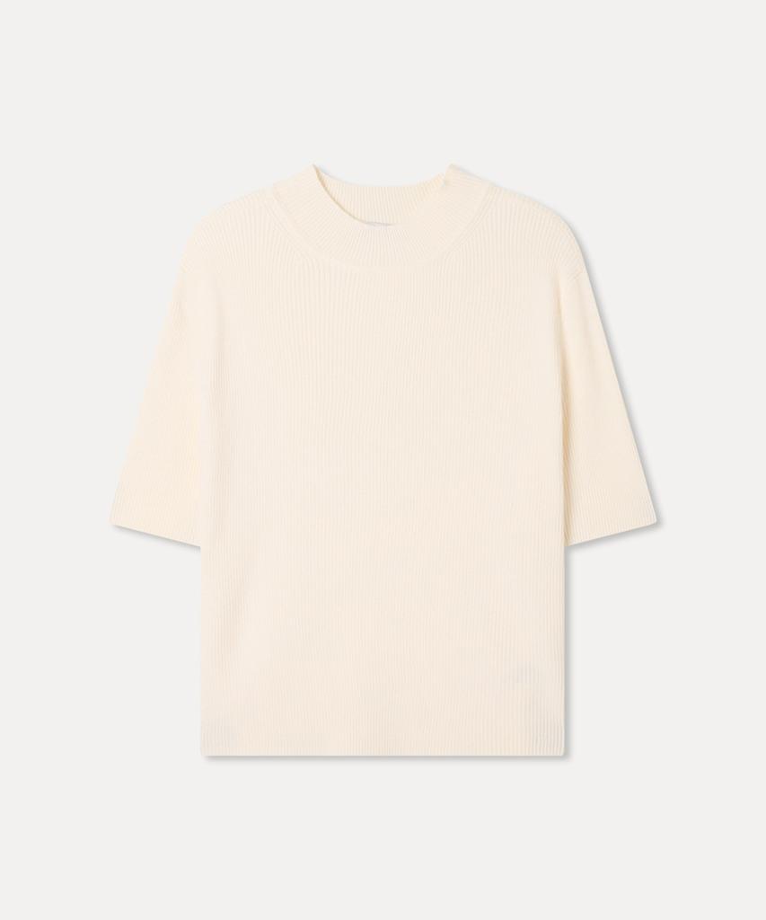 MIXXO Базовый пуловер с воротником-стойкой и короткими рукавами Re Kaft30T_Miwkag40Qt