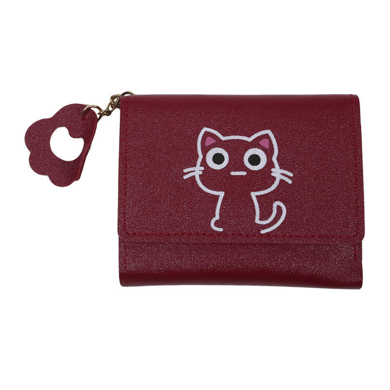 Маленький кошелек Кошка Короткий складной Персонализированные кошельки Студент Милая леди Мини Модный кошелек Kawaii Простые кошельки для девочек