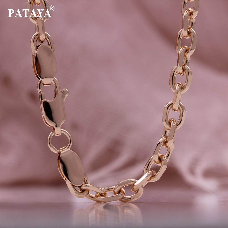 PATAYA О-образный модный браслет в стиле хип-хоп, ожерелье, розовое золото, цепочка различной длины