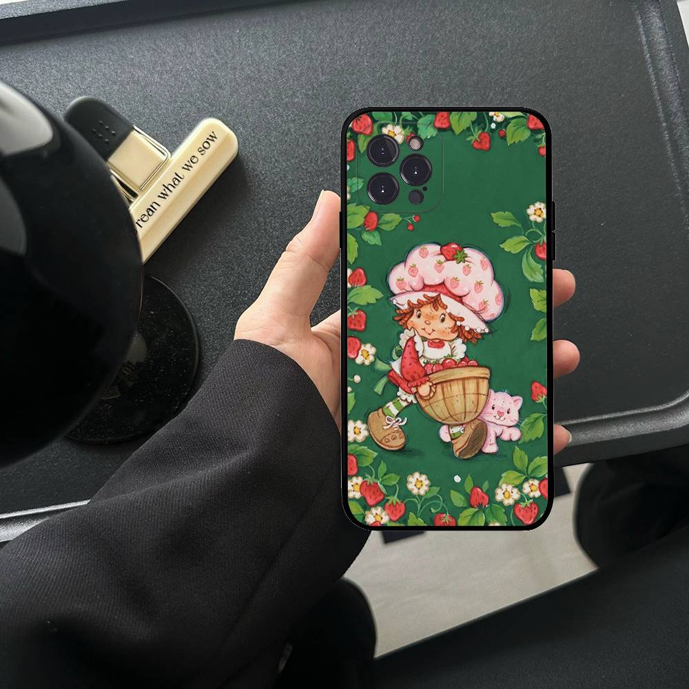 Анимированный S-Клубничный S-Шорткейк TPU Силиконовый Чехол Для IPhone 11 12 13 14 15 16 17 Pro Max Ударопрочный Прозрачная Задняя Крышка