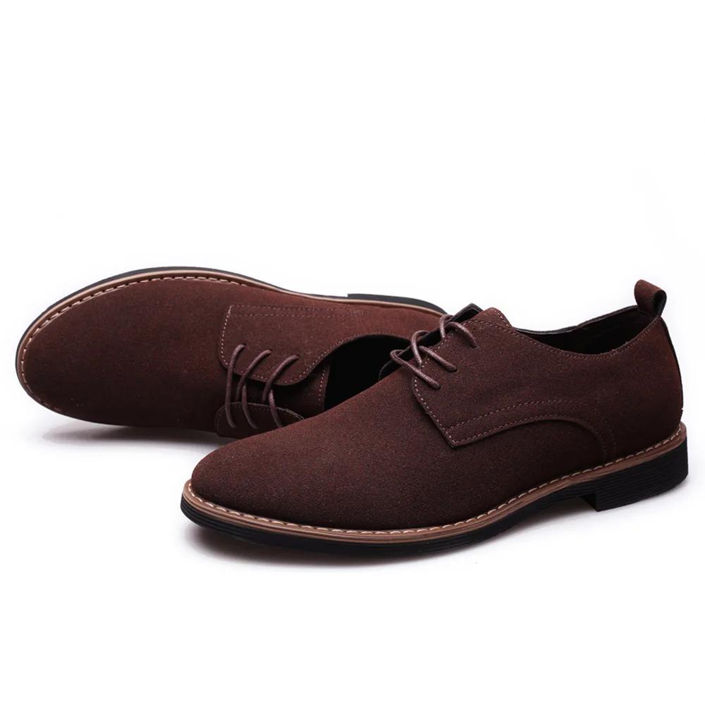Chaussure Homme Suede Leather Men Shoes Oxford Casual Classic Sneakers Comfortable Footwear Dress Large Size Flats
