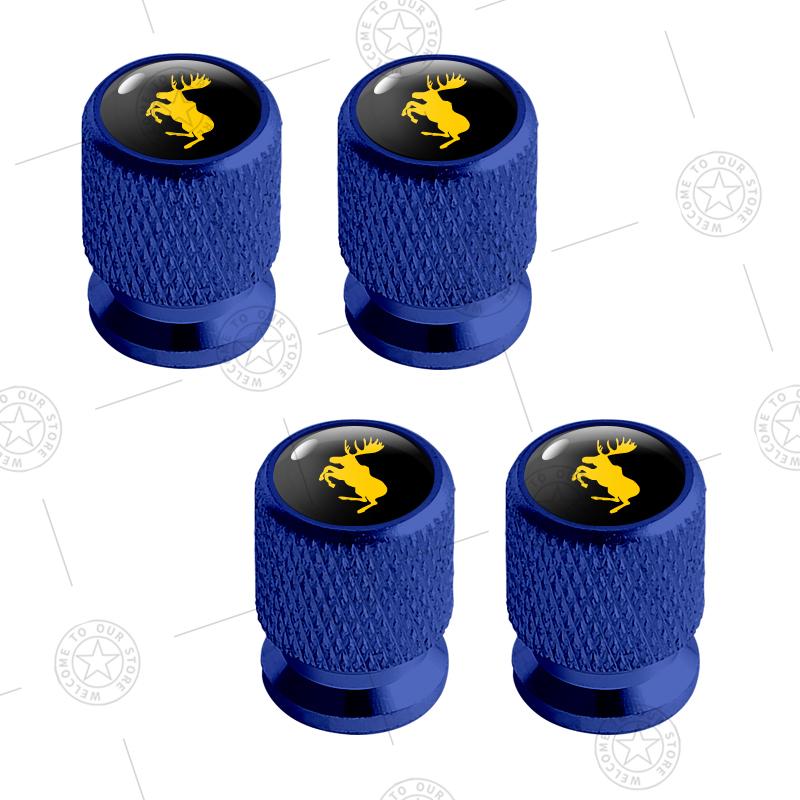 4pcs Prancing Deer Logo Car Wheel Tire Valve Caps Air Stem Aluminum Accessories For Volvo Moose Test R Design XC40 XC60 S90 V60