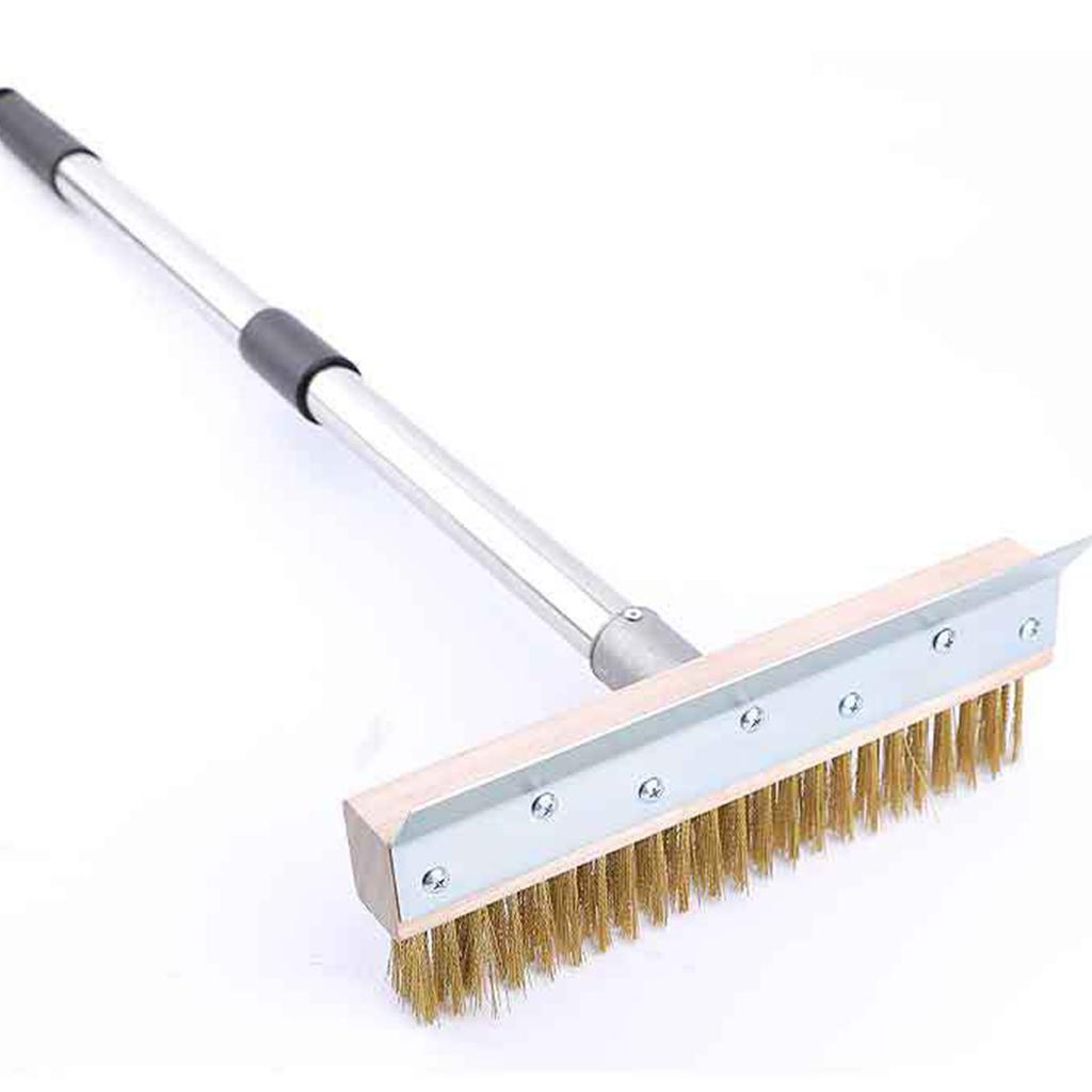 Pizza Oven Cleaning Brush Grill Cleaning Tool with Scraper for Home Kitchen and Commercial Use Long Handle Design