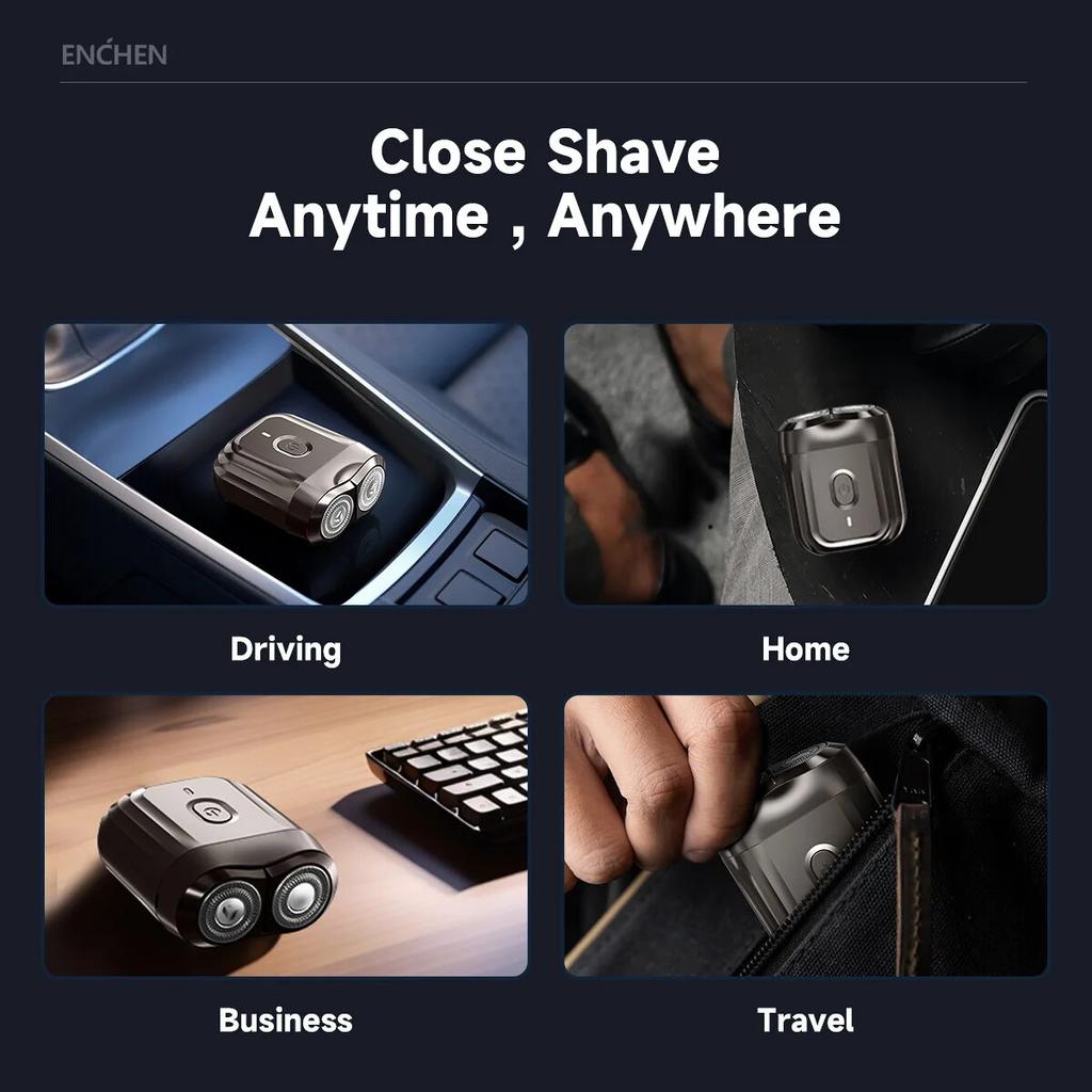 Xiaomi ENCHEN Pocket Electric Shaver Mini 6 Washable Rotating Double Blade Razor Portable USB Rechargeable Shaving Barber Trimmer Men