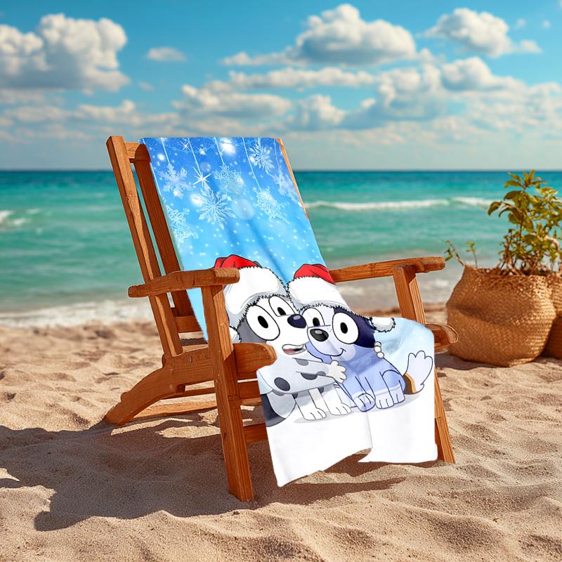 1Pc Winter Friends Celebration Beach Towel, Quick Dry, Multi-Use for Beach Pool Gym Yoga Home Travel, Christmas, Halloween, Xmas Gift S23