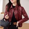 Модная весенняя куртка для женщин, короткое кожаное пальто, облегающая мотоциклетная куртка с модным стилем и уникальным дизайном