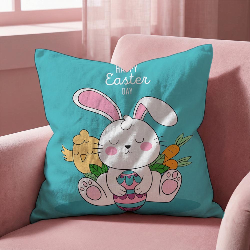 Holiday Easter Cushion Cover MultiScene Pillow Cover for Home Car Reversible Soft Durable for Daily Use
