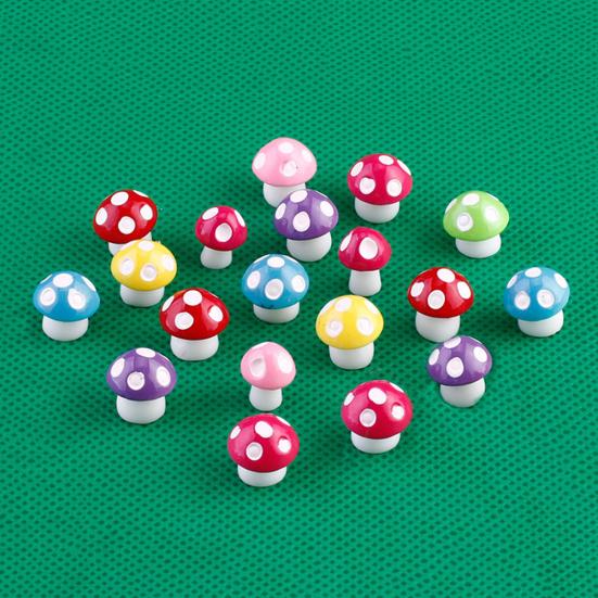 10Pcs/Set Miniature Mushroom Ornament Simulated Mini Mushroom Figurine Colored Mushroom Statue for Potted Plants Micro Landscape
