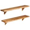 VidaXL Wall Shelves 2 Pcs 90x20x18 Cm Solid Acacia Wood 247928