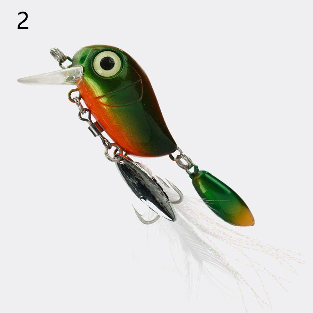 Hot Durable Sequins 3.8cm 5g Crank Bait Treble Hook Rotating Spinner Spoon Fishing Lure