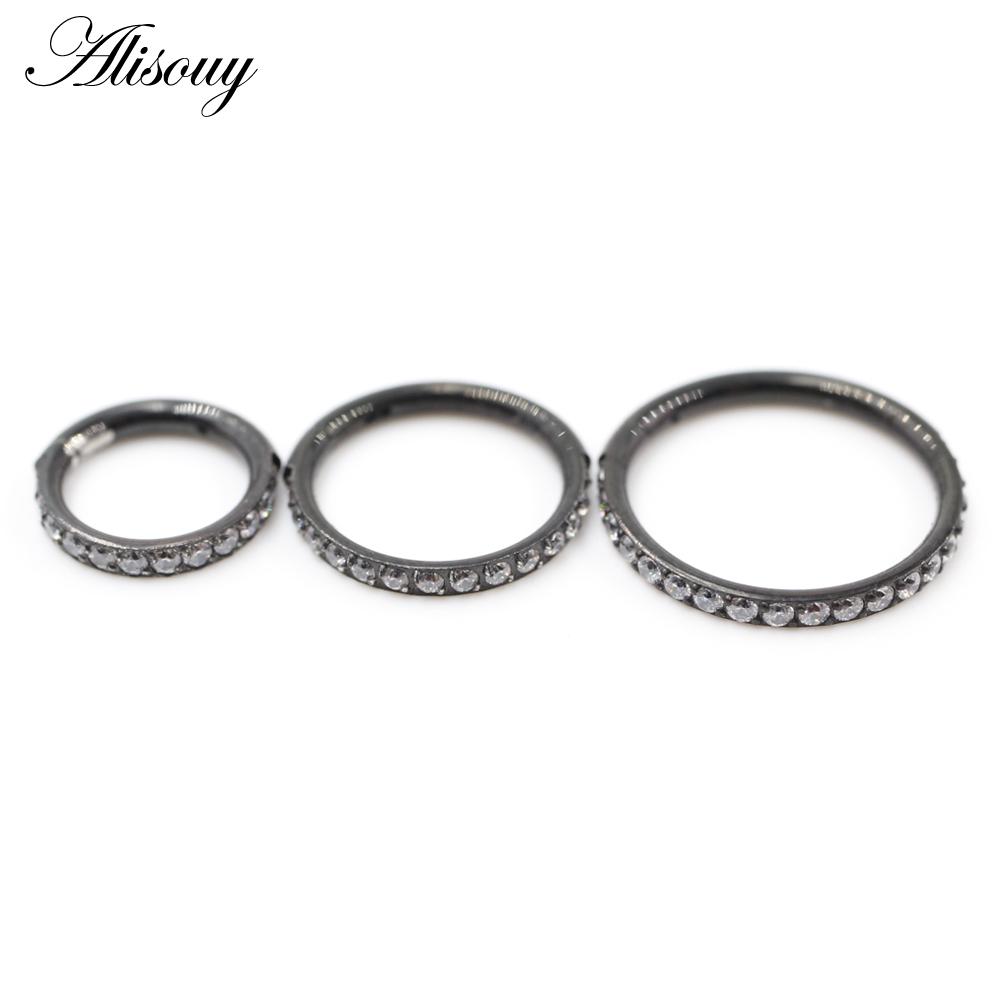 Alisouy 1 шт., хирургическая сталь, циркон, обруч для ушей, серьги на козелок, спираль, хрящ, серьга, кольцо-кликер, кольцо в носу, ювелирные изделия для пирсинга