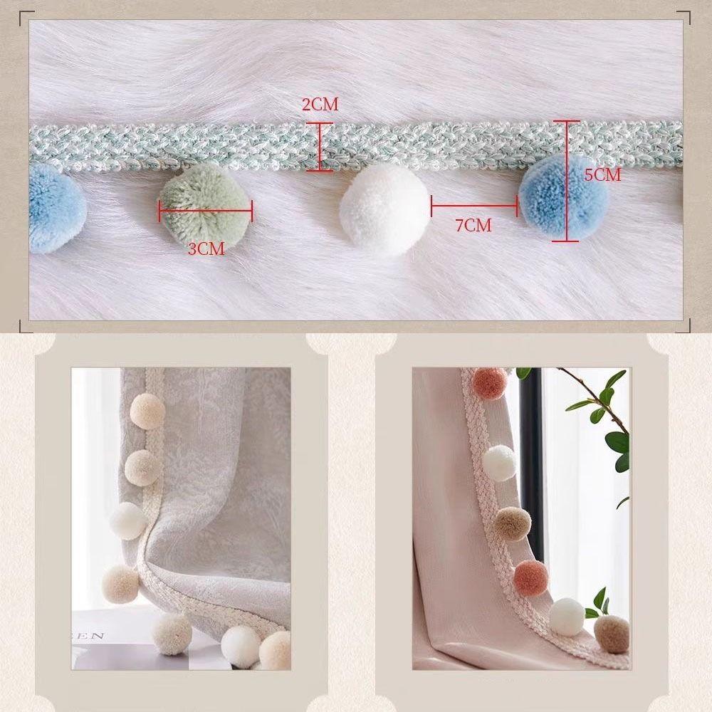 25M 3cm Ball Pom Pom Curtain Trim 5cm Width Pillow Decoration Pompom Tassel Tablecloth Edge DIY Craft Craft Ribbon
