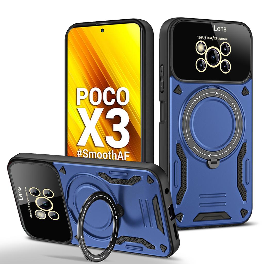 For Xiaomi Poco X3 NFC Case For Magsafe Magnetic Wireless Charge Case For PocoX3 X3 X 3 Pro Ring Stand Phone Back Cover