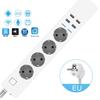 Умная Wi-Fi удлинитель с 4 розетками переменного тока + 4 USB, EU вилка, Переключатель-таймер, Розетка, Управление по времени, Bluetooth-управление, Многофункциональная розетка