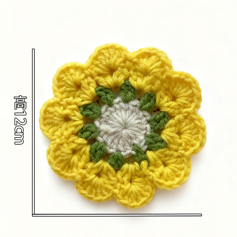 Готовый продукт новый милый стиль инс маленький цветочный подстаканник подставка под тарелку теплоизоляционная подставка ручная работа шерсть вязание крючком