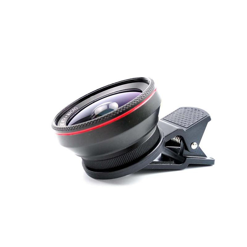 HD Профессиональный оптический стеклянный объектив для мобильного телефона 0,45X 0,6X (120 градусов) Широкоугольные + макрообъективы с увеличением 15X для iPhone Android Lentes