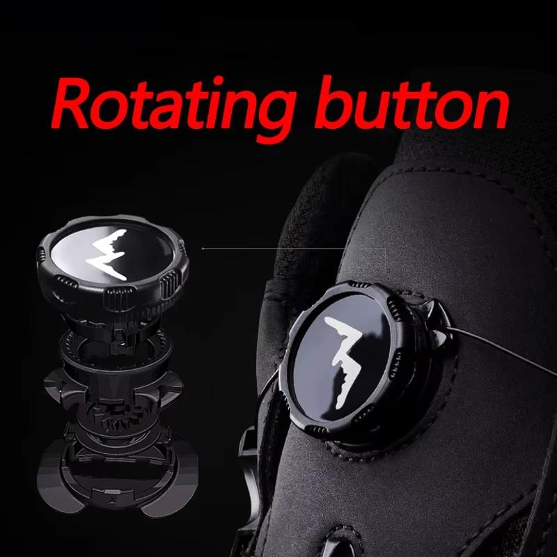 Зимние мужские ботинки-дутики с вращающейся кнопкой, толстые плюшевые хлопковые ботинки, сохраняющие тепло, зимние ботинки, нескользящие ботинки до середины икры, обувь для улицы