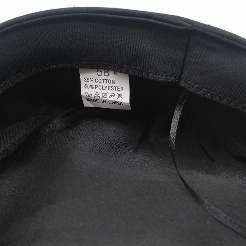 Women S Black Pu Chain Detail Octagonal Curved Brim Navy Hat