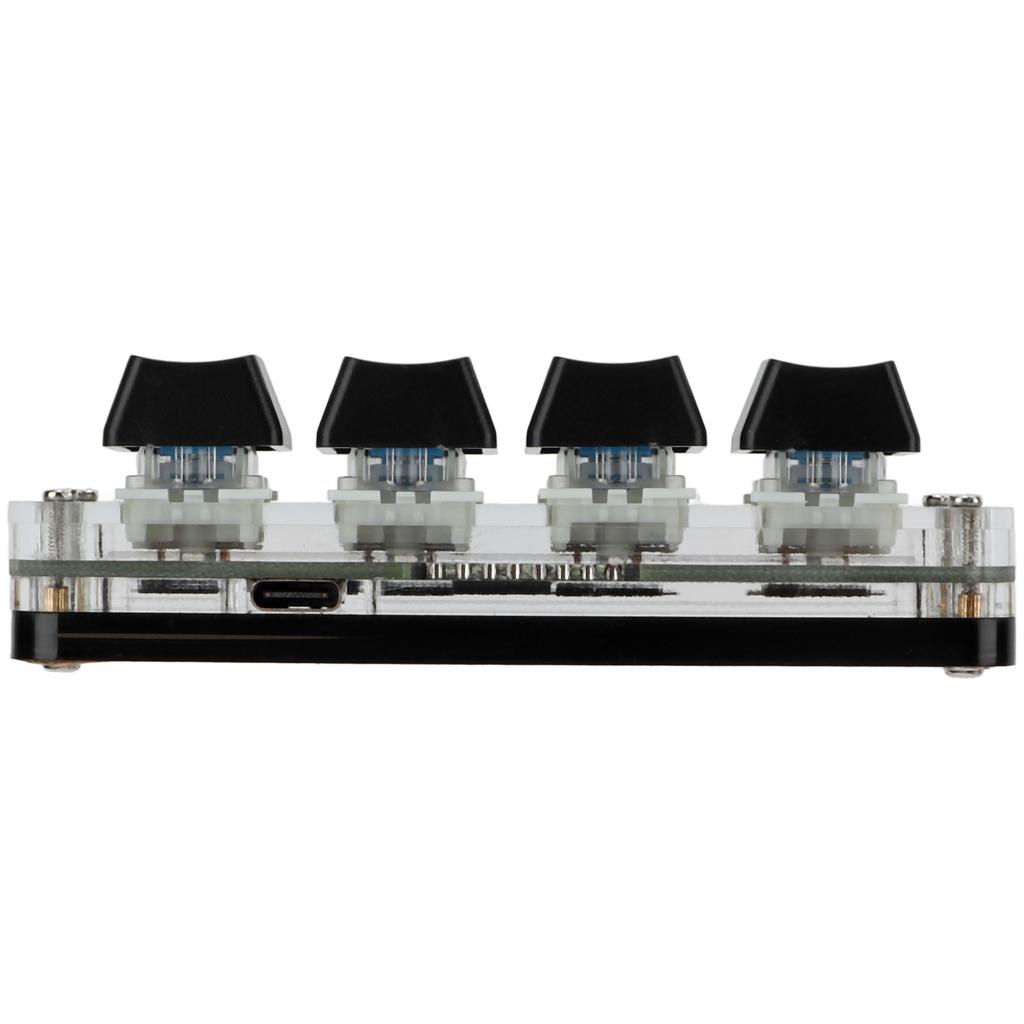 Mini 4 Key Gaming Keyboard Mechanical Keypad Type C To USB Interface Programming Black with RGB