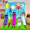 1PC Number-Blocks Adventure Flannel Blanket Gift, Suitable for Both Men And Women, Soft Ideal for Beds And Sofa, Birthday Or Christmas Gift