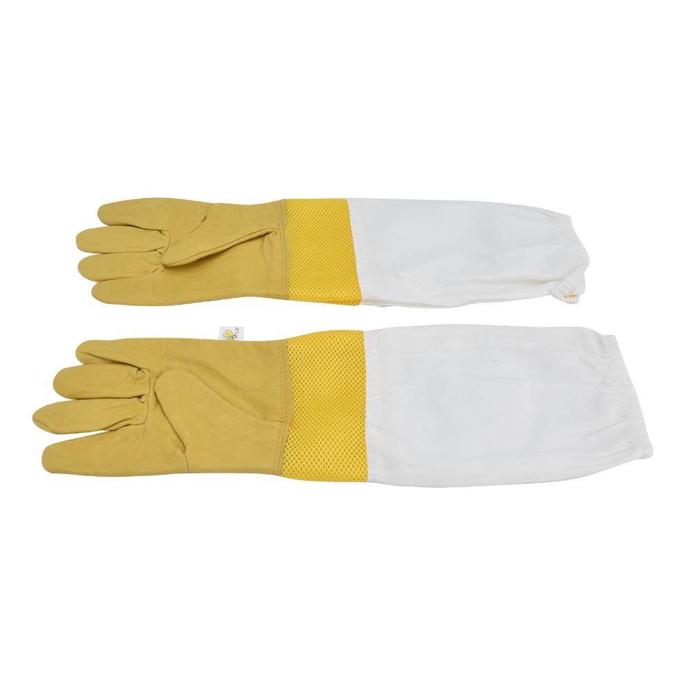 1 pair Extended Sleeves Bee Protective Gloves Faux Sheepskin Beekeepers Gloves Beekeeper