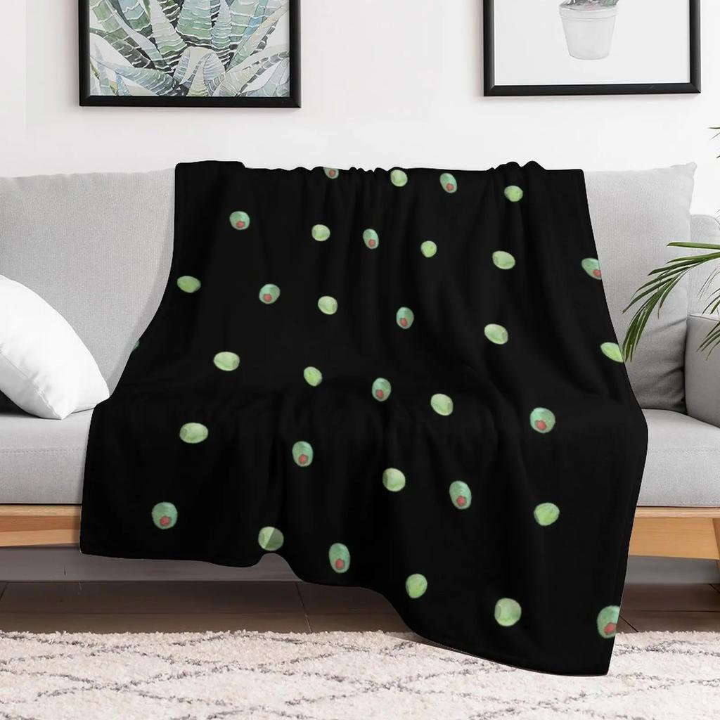 olives Throw Blanket Multi Use Warm Blanket for Living Room Bedroom