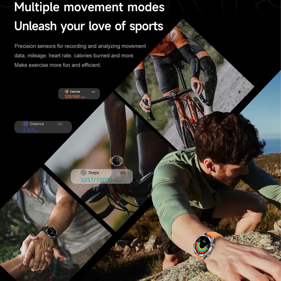 Мужские смарт-часы SACOSDING с экраном AMOLED 1,43 дюйма, разрешением 466*466 HD, многофункциональным спортивным режимом, Android iOS, универсальные смарт-часы