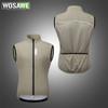 Wosawe Men's Cycling Vest Khaki Sleeveless Bicycle Gilet Lightweight Outdoor MTB Sports Wind Vest Mesh Breathable Clothing Sleeveless Jacket