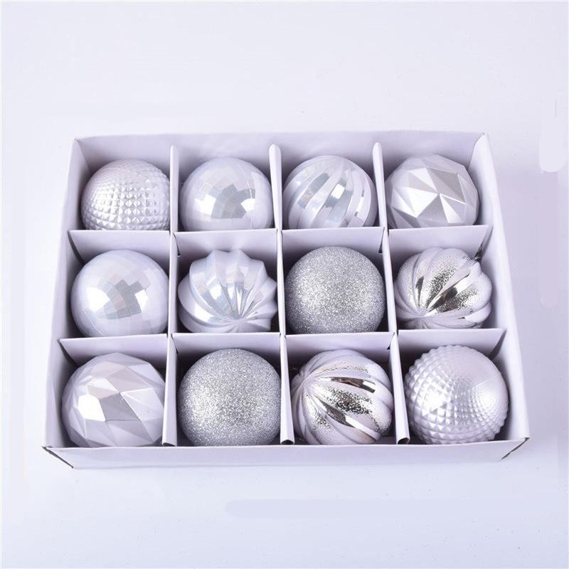Одна коробка пластиковые шарики в форме шара Рождественская елка Подвеска Рождественское украшение Шар диаметром 6 см