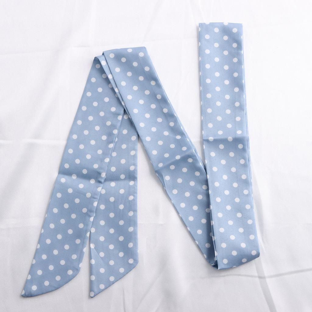 Fashion Dot Ribbon Silk Scarf Women Thin Neck Scarves Lady Small Shawls Bandana Narrow Female Neckerchief Dress Accessories