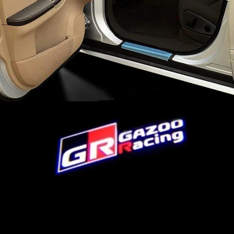 LED Car Door Welcome Laser Projector GR SPORT Logo Ghost Shadow Lights for Toyota GR YARIS Sports CROWN COROLLA REIZ Accessories
