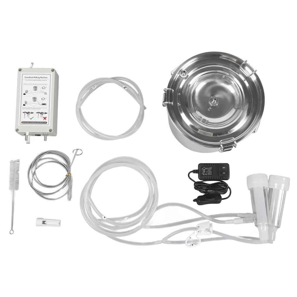 7L Доильный аппарат для коз из нержавеющей стали Портативный пульсирующий вакуумный насос Электрический доильный аппарат