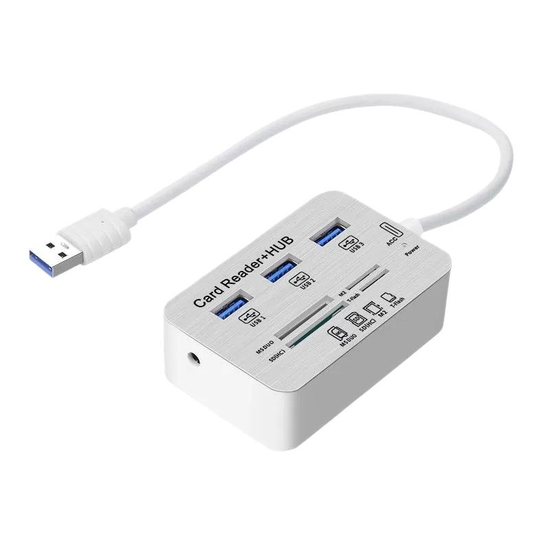 USB-C 7-in-1 Docking Station: USB 3.0 Hub, Card Reader, Aluminum High-Speed Splitter
