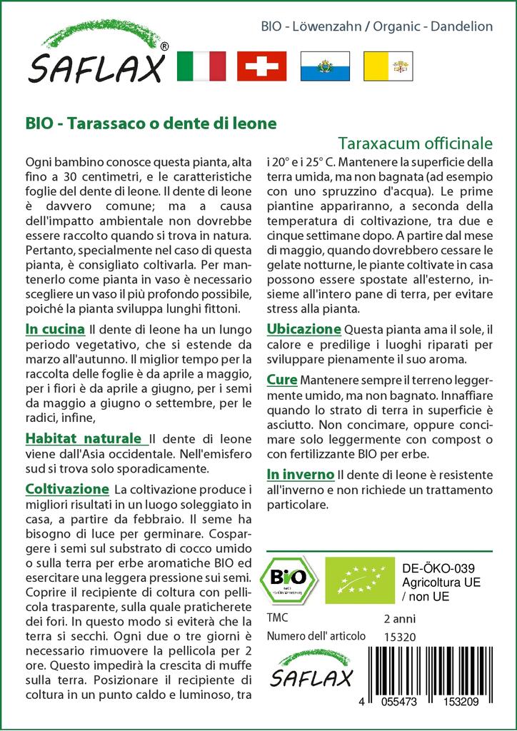 SAFLAX Garden in the Bag - Органический - Одуванчик - 400 семян - С субстратом в подходящем стоячем пакете - Taraxacum officinale