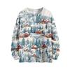 Women's Fashion Casual Long Sleeve Christmas Printed Round Neck Knitted Top