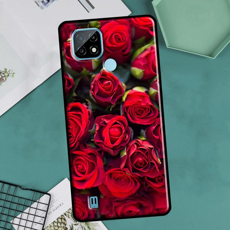 Красный цветок розы для Realme GT Neo 2 3 Master 8i 9i 8 9 Pro Plus C35 чехол для OnePlus 9 10 Pro 9R 10R Nord2