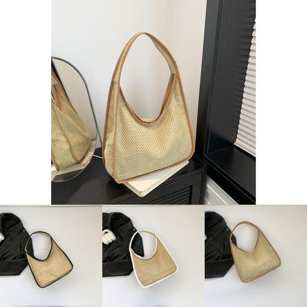 Трендовая повседневная сумка-тоут для женщин Коллекция Весна 2024 в черном, белом, хаки