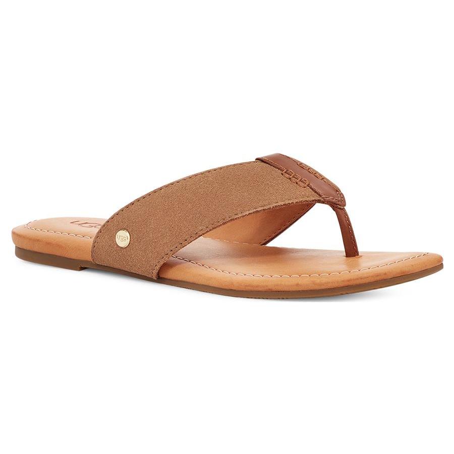 UGG Шлепанцы-вьетнамки из замши Carey 1139051-CHE