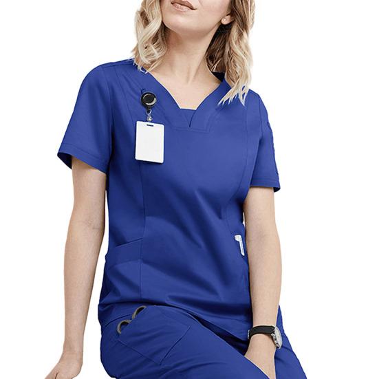 Женский комплект больничной формы из 2 шт./компл., комплект с v-образным вырезом и короткими рукавами, карманами, топы с эластичной резинкой на талии, комплект штанов для бега, быстросохнущий больничный стоматологический костюм медсестры