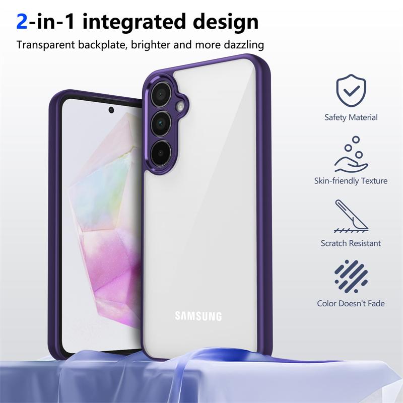 Высококачественный прозрачный акриловый чехол для Samsung iPhone Xiaomi Redmi для Samsung Galaxy A35 A55 A25 A15 A54 A34 A24 A14 A26 чехол силиконовый TPU