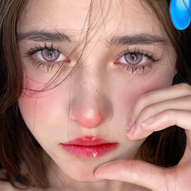 Контактные линзы MillCreek 2 шт., градуированные 0,00~-8,00, розовые и коричневые, натуральные контактные линзы для годового использования, 14,5 мм