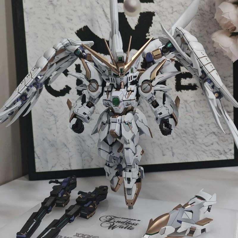 GL MGSD Wing Zero EW Белоснежная версия Ангельское Перо Падающий Мех Сборная Модель Набор Фигурка Действия Настольное Украшение Кукла Игрушка для Мальчика