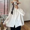 Свободные блузки с оборками и эластичным воротником, весна-осень, повседневные женские рубашки в японском стиле